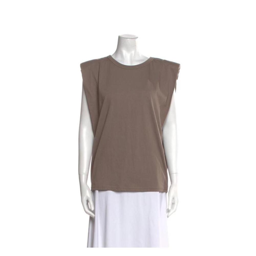 The Frankie Shop Brown Sleeveless Shoulder-Padded Muscle Tee Medium